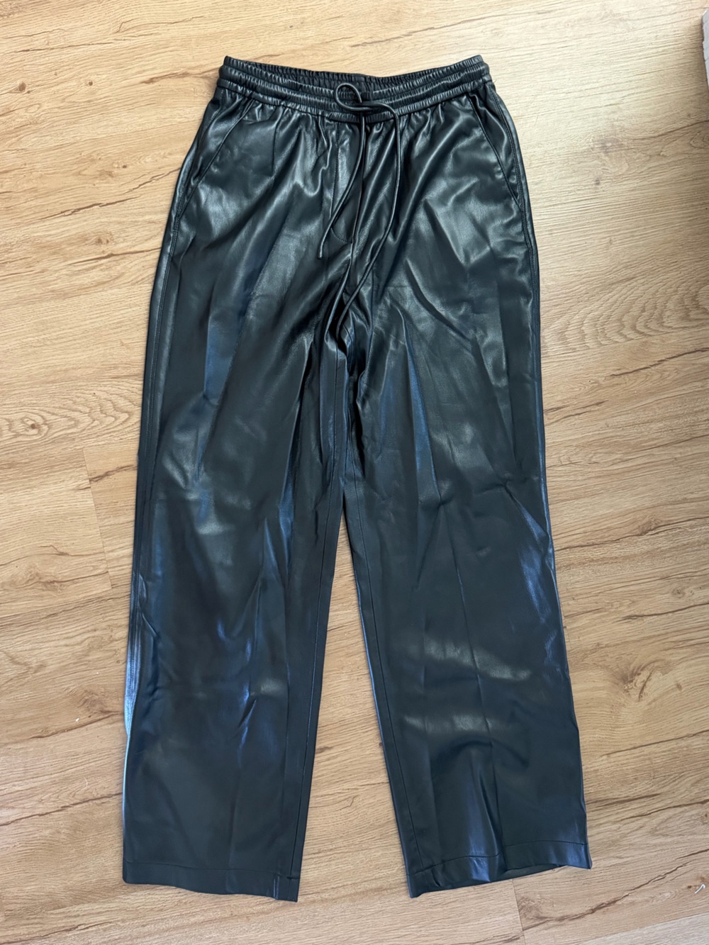 Mango Faux Leather Black Pants